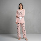 Pink Bunny Printed Night Suit