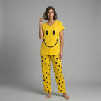 Smiley Print Cotton Nightwear Set