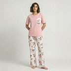 Pink Pocket Style Cotton Night Suit