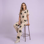 Big Flowers Printed Nightwear Set