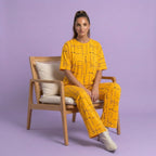Yellow Capri Cotton Nightwear